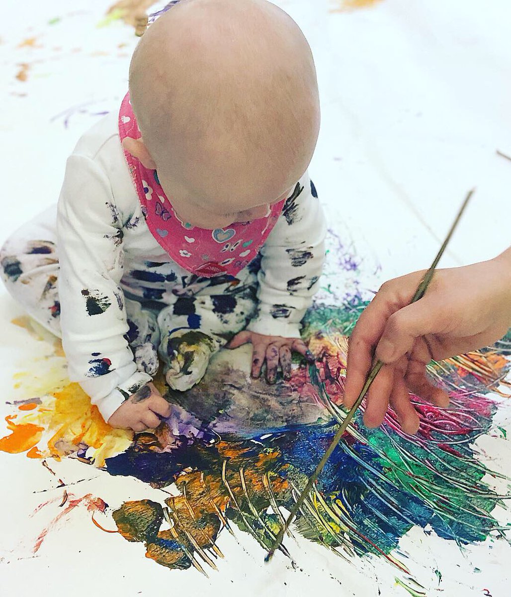 EmmaJB1985's tweet photo. Arwen loved #MessyPlay yesterday with @TickyLowe #ruthincraftcentre #paintkitchen #rainbow #promotingcreativity https://t.co/Is0L1jY0sQ