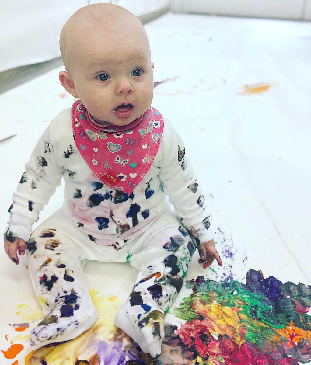 EmmaJB1985's tweet photo. Arwen loved #MessyPlay yesterday with @TickyLowe #ruthincraftcentre #paintkitchen #rainbow #promotingcreativity https://t.co/Is0L1jY0sQ