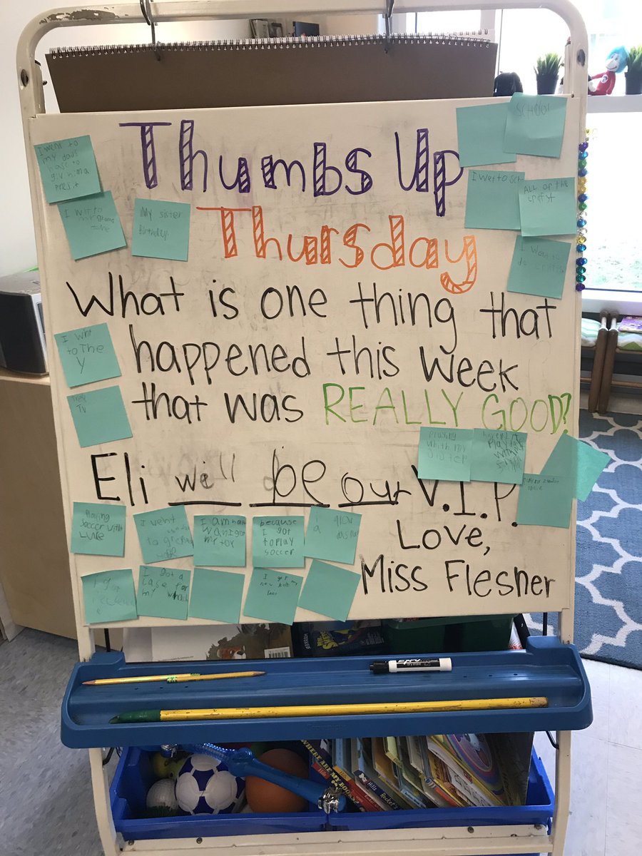 MissFlesner's tweet photo. Thumbs Up Thursday! 👍🏼 checking in with our students to see the best part of their week! 🤗 https://t.co/dZFYV0jVfQ