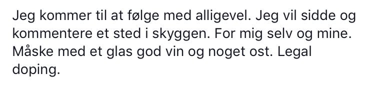 torkilfosdal's tweet photo. Dagens største chok er ikke, at Jørgen Leth stopper med at kommentere Tour de France, men at han har en Facebook-profil 😳 #GodVin #NogetOst #LegalDoping https://t.co/XBxhsBNFgX