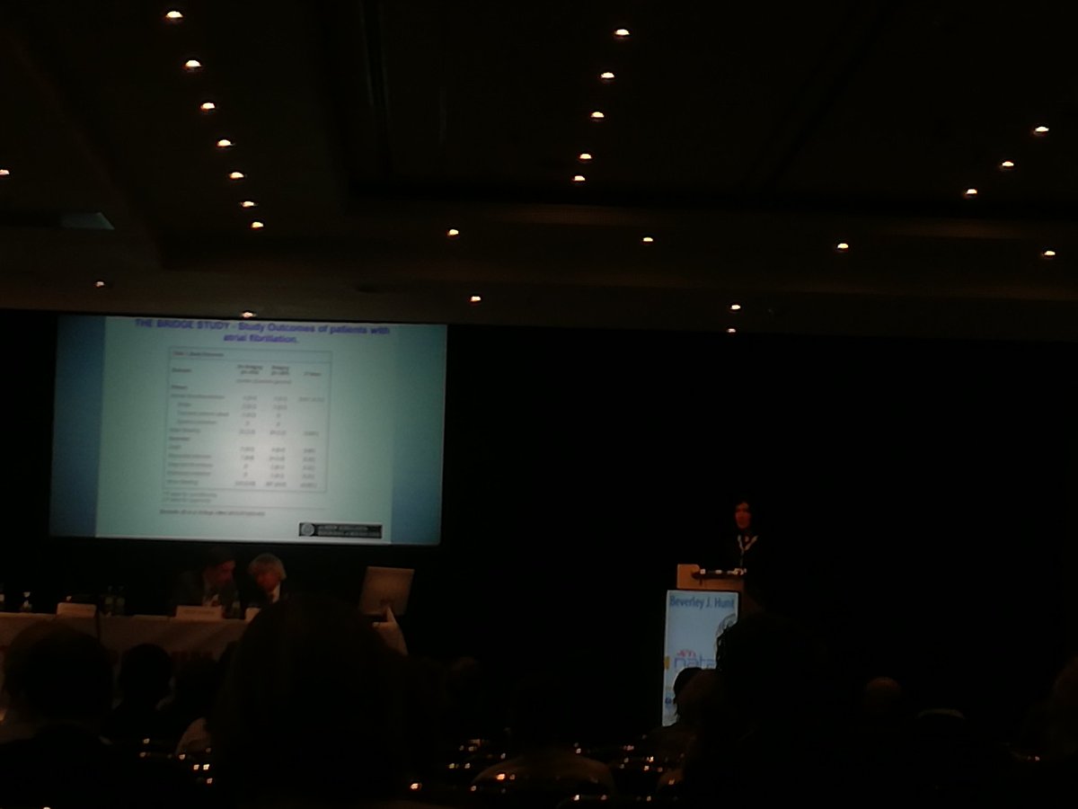 AbeysiriDr's tweet photo. Such a comprehensive review of vit K antagonists - really informative! Learning point: dont always need to bridge #BRIDGEstudy (AF patients - often 95% of this group)! Thank you Prof Hunt @bhwords #NATAforum @CaitLouisScott @KaterinaCabolis @Ethelim https://t.co/rI0tiSGDve