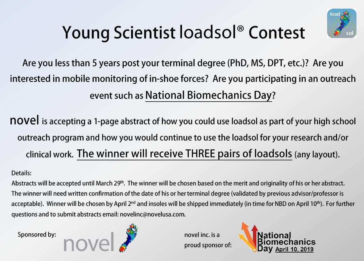 BiomechanicsDay's tweet photo. The winning entry for @novel_USA 's Young Scientist - Loadsol contest is seen below and came from Amy Lenz, Tiphanie Raffegeau @Raffegeau & Brad Fawver from University of Utah @ONE_UofUtah . The entry nicely combined fun & science for #NBD2019, you know, #WhereScienceMeetsFun https://t.co/PjPKMeYhj2