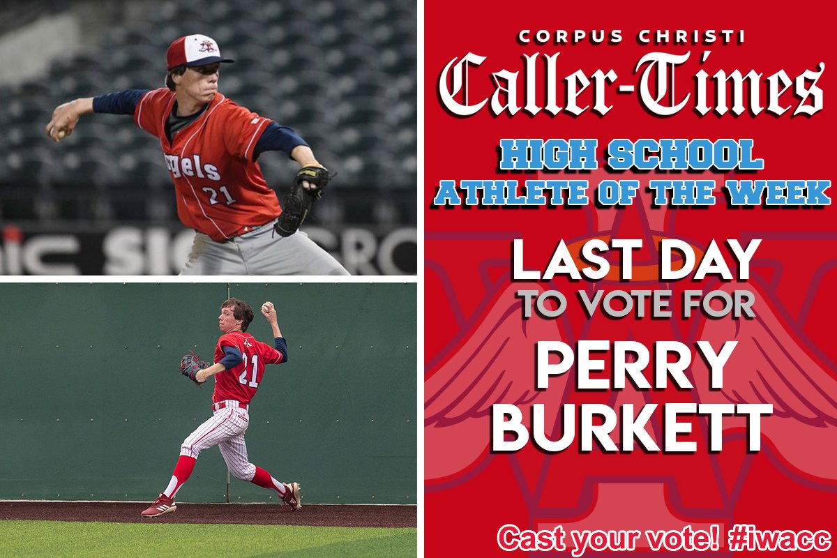 IWACCAthletics's tweet photo. Okay team, we need your help! Today is the LAST DAY you can vote for Perry Burkett for Caller Times Athlete of the Week! Submit your vote and share this post to support our IWA Angel. #iwacc #voteforperry #angelbaseball
VOTE HERE: https://t.co/wRPWzsR41H https://t.co/L0LHRRwKSo