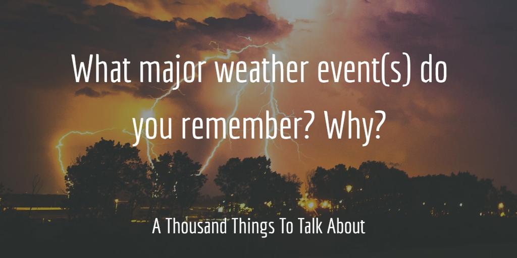 MuseTopics's tweet image. Think about that big ice storm that everyone in your city relates things to, or the conversations that kids born after hurricanes Rita and Katrina may have about those particular hurricanes. 
buff.ly/2JXAQCs