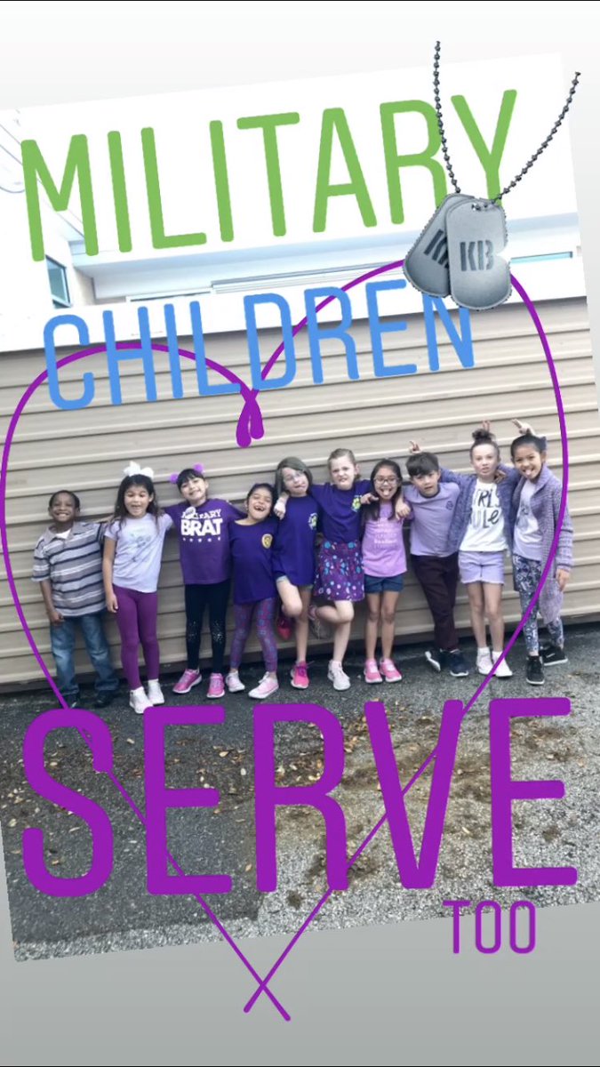 MindyLayne's tweet photo. Purple up for the Military Children who SERVE too! @lynda_jacob @DrJCerna #FSHESROCKS https://t.co/L8mHhRC5Jw