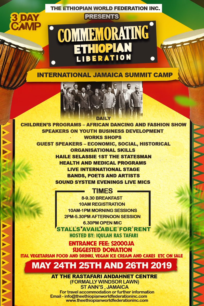 gloxgoldnchildr's tweet photo. Ethiopian World Federation Incorporated ππππΌπ΅πΆππ¨ come support an initiative of the #KINGOFKINGS AND #LORDOFLORDS #HIM Haile Selassie Ras-Tafari #RASTAFARI @RastafariM @EWFHeadquarters #ETHIOPIA #jamaica @gloxgoldnchildr @Gloxmc #WindsorLawnstannsbay https://t.co/o4vT3YNgNK