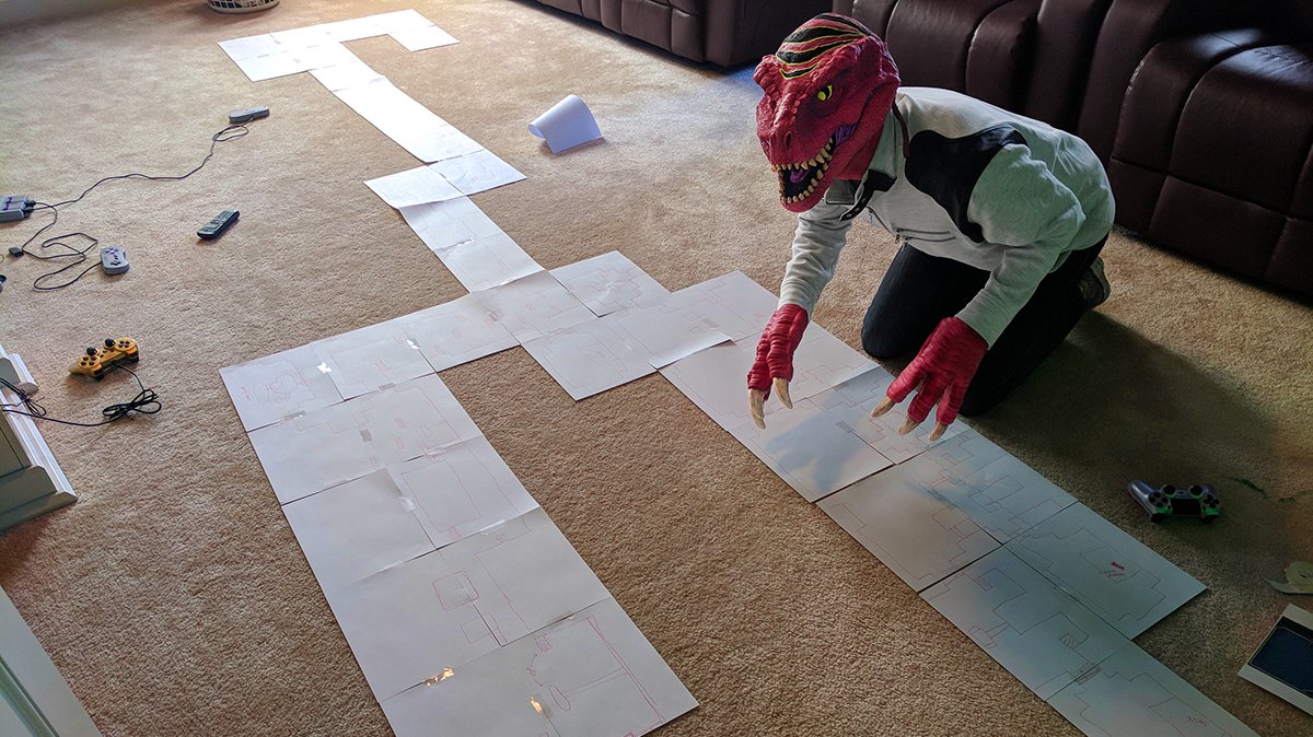 My wife, who happens to be a psychologist, walked in on me using an entire room to physically map out my #game...

Her exact words—
“This is how it starts.”😂

#indiegame #design #gamedev #indiedev #video #games #videogame #steam #indiegames #retrogaming #cosplay #gaming #gamers