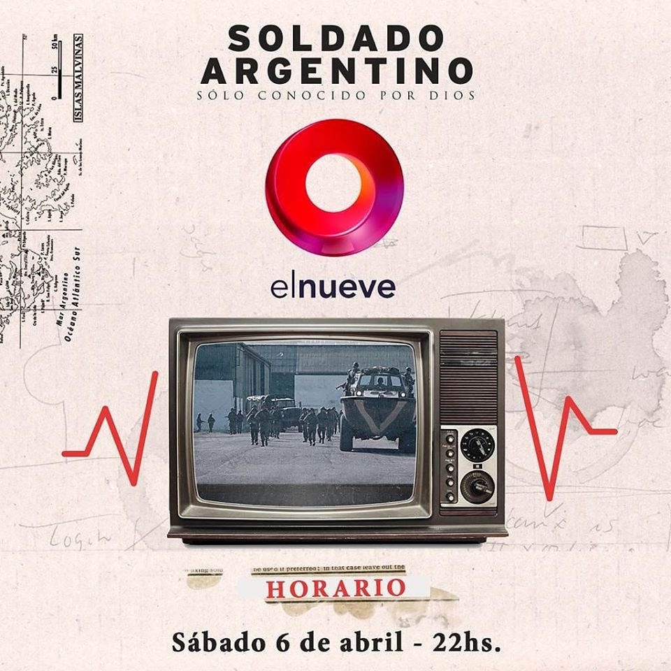 El próximo #Sabado a las 22 hs. en <a href="/canal9oficial/">El Nueve</a> se proyectará la película "Soldado argentino sólo conocido por Dios", la historia de tres jóvenes cordobeses que se ven signados para siempre por la Guerra de #Malvinas 🇦🇷