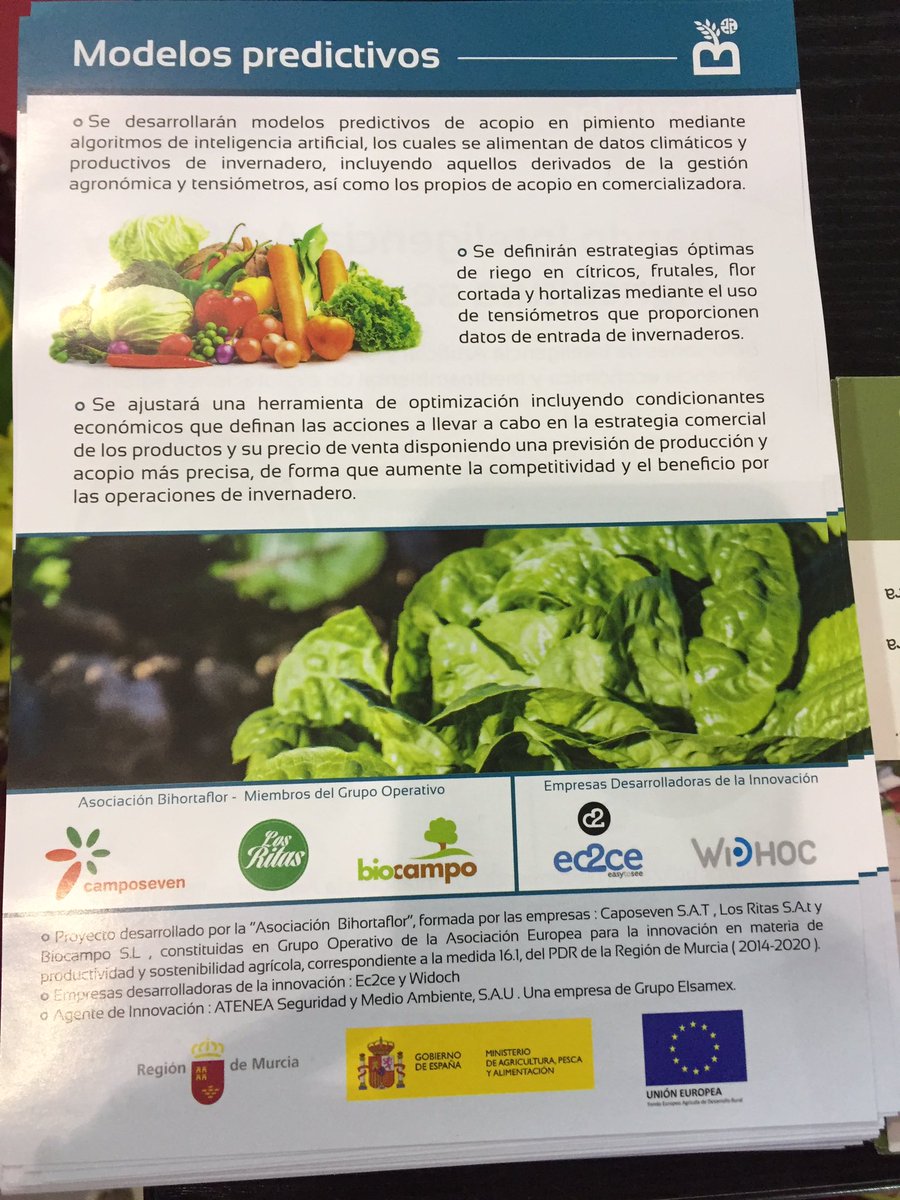 @CamposevenSAT @Freshvana_es empresas promotoras del Grupo Operativo de la @EIPAGRI_SP en el desarrollo del proyecto @bihortaflor Inteligencia artificial al servicio de #agriculturabiodinamica #sostenibilidad 🥒🌶🍆🥬🍅🥦🥕