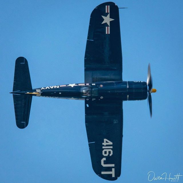 OwenAviation's tweet photo. Hoping Team Tobul @jim_tobul @shelleytobul and @theclassof45 @quicksilverp51 have a great show at Sun n’ Fun! This was a very lucky shot in a roll catching the gaps in the control surfaces! #F4U #Corsair #ClassOf45 #Roll .
.
#avgeek Please follow 🙌🏻 @ohm… https://t.co/BnZ00Lo0tE https://t.co/UbnuUaX2C5