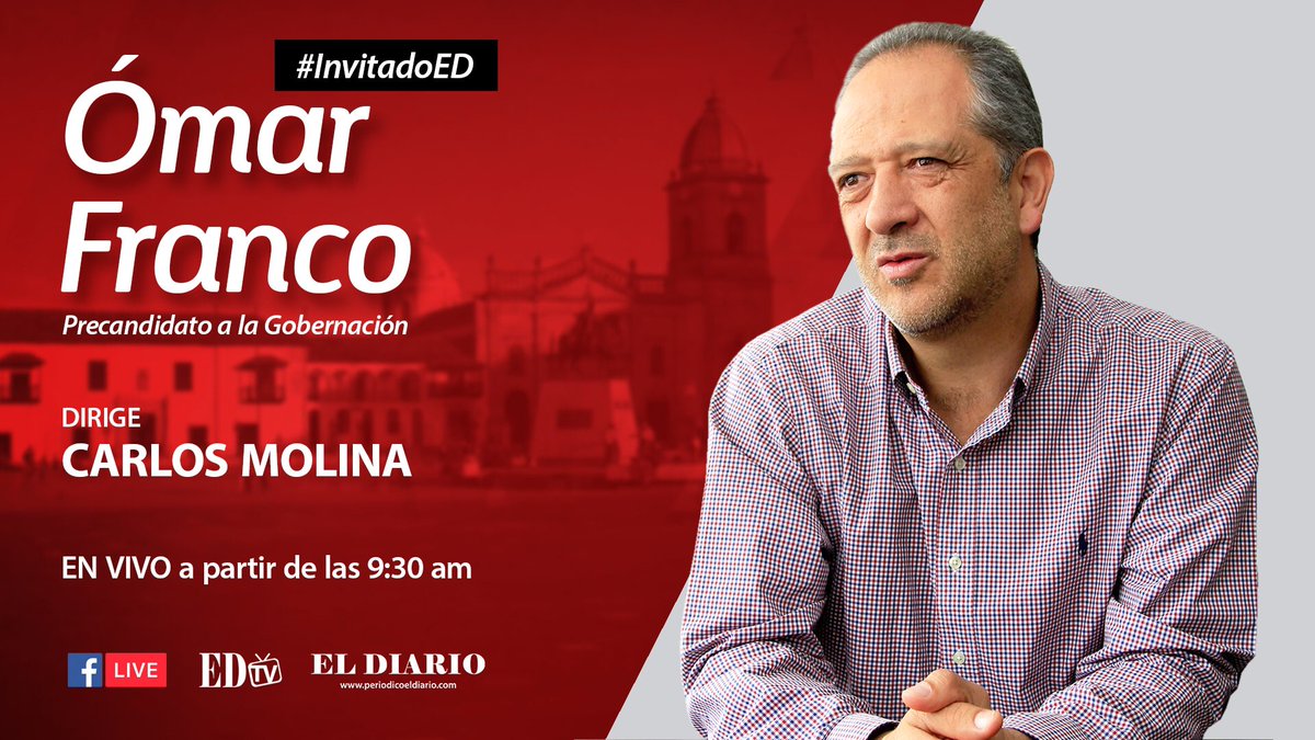 ELDIARIOBOYACA's tweet photo. No se pierdan nuestro Facebook Live, mañana a partir de las 9:30 AM, con el precandidato a la Gobernación @OFrancoTorres. #InvitadoED https://t.co/6yCfx5cnI1
