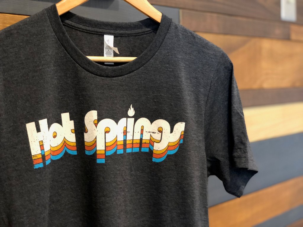 myinkteam's tweet photo. Hot new retro tees for @stateandpride this week. Just trying to keep Hot Springs nice and toasty...
.
Designed + Printed in Arkansas by @inkcustomtees
.
#morethanink #screenprinting #tshirts #tshirtdesign #inktees #customtshirts #customdesign #inkcustomtees https://t.co/v3KO4ZxSeS