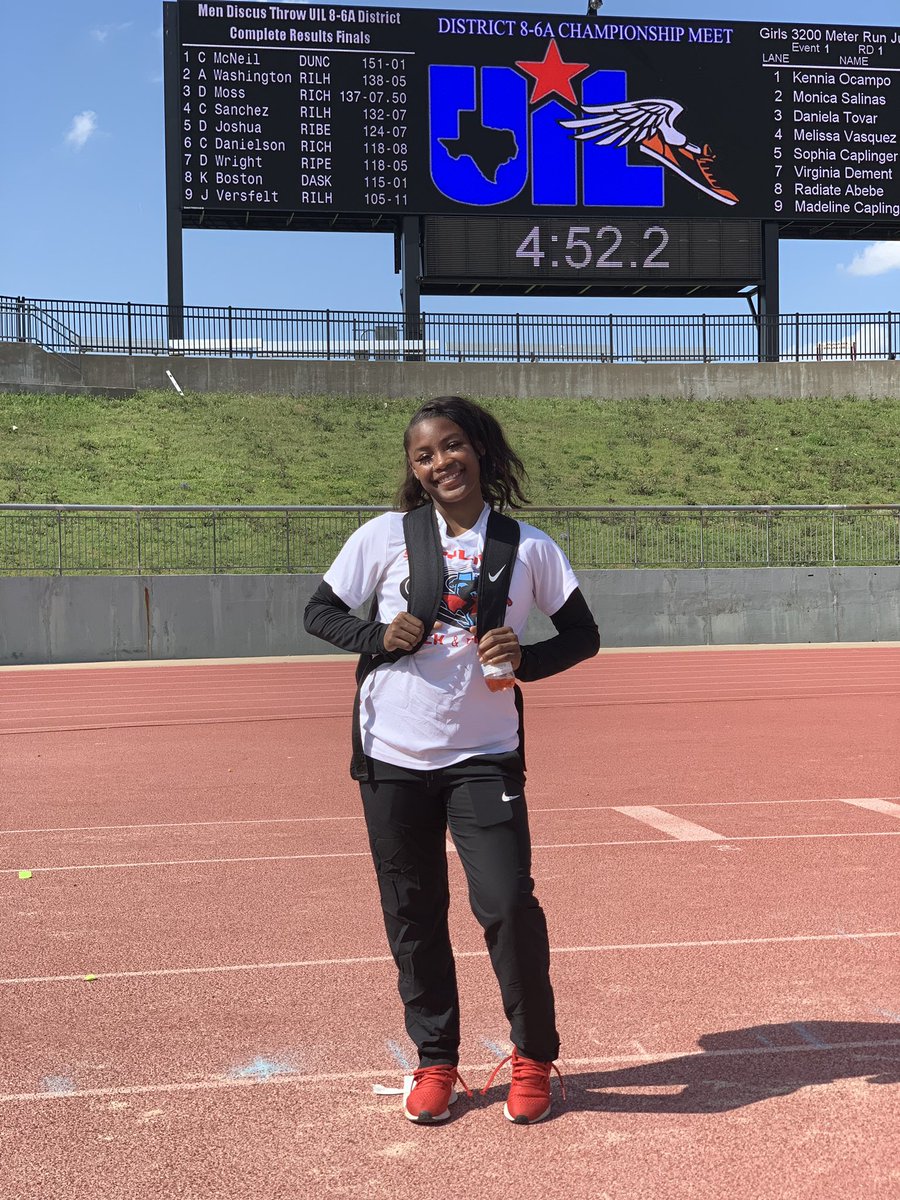 Congratulations to Senior DeEricka Dotson on winning the Varsity Division Long Jump. She has punched her ticket to the Area meet. <a href="/Skyline_Raiders/">Skyline High School</a> <a href="/jrg1911/">JASON GARRETT | HC</a> <a href="/TrackSkyline/">Skyline Lady Raiders Track and Field</a> @skylinehstrack1 <a href="/SkylineAthDept/">Skyline HS Athletics</a>