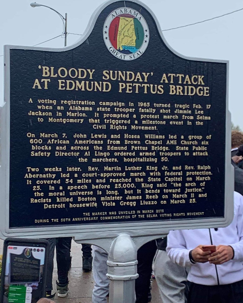 smsbacademy's tweet photo. Today we walked across the historic Edmund Pettus Bridge.
#MoreThanAnAthlete 
#smsbspringbreakcollegetour https://t.co/DEiVVaGABv