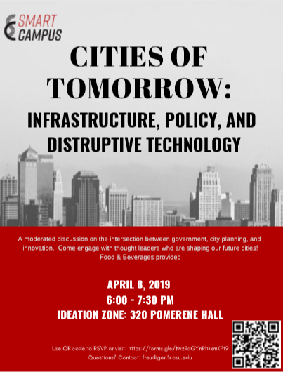 Come out next week at 6:00 pm to hear how smart technologies are shaping cities!