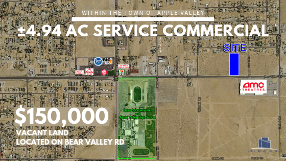 kurschgroup's tweet photo. Been looking for commercial property in the High Desert? Well here it is, right here in The Town of Apple Valley at a phenomenal price! The Property totals ±4.94 AC on Bear Valley Rd and is zoned Service Commercial! For more info, please call Ryan Travis at 760.983.2383
#KG https://t.co/S9pmQrvkIE