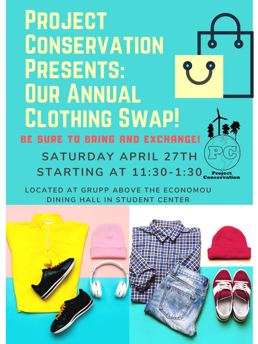 CanisiusPC's tweet photo. Hello, fans of PC and @GreenCanisius here are two events to look for the near the future that will be happening soon on campus. Our Annual Clothing Swap and Earth Week!! Be on the lookout for tweets and also check our @instagram page too!! 💚 ☮️ 🌎 ♻️ 😎 https://t.co/lpqZspENrY