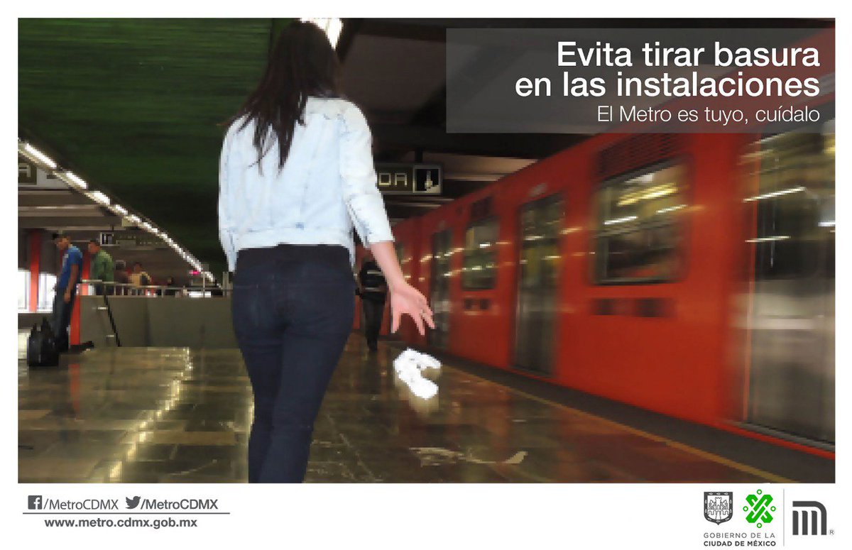 MetroCDMX's tweet image. Tirar basura a las vías del tren, en especial objetos metálicos, generan cortocircuitos y retrasos en el servicio.