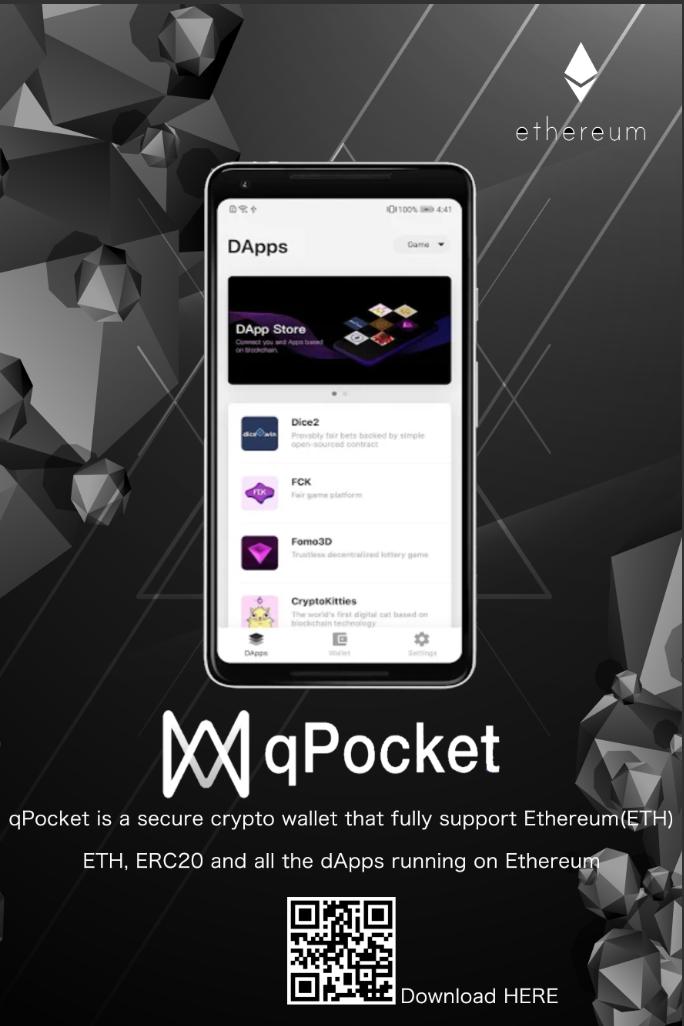 QPocket_wallet's tweet photo. qPocket is a secure crypto wallet that supports all DApps on #ETH network. Download, play #DApps and earn coins there!

Download here: https://t.co/nDWyyVoY1L 
#cryptowallet #qPocket #ETHEREUM https://t.co/8khegKnqv1