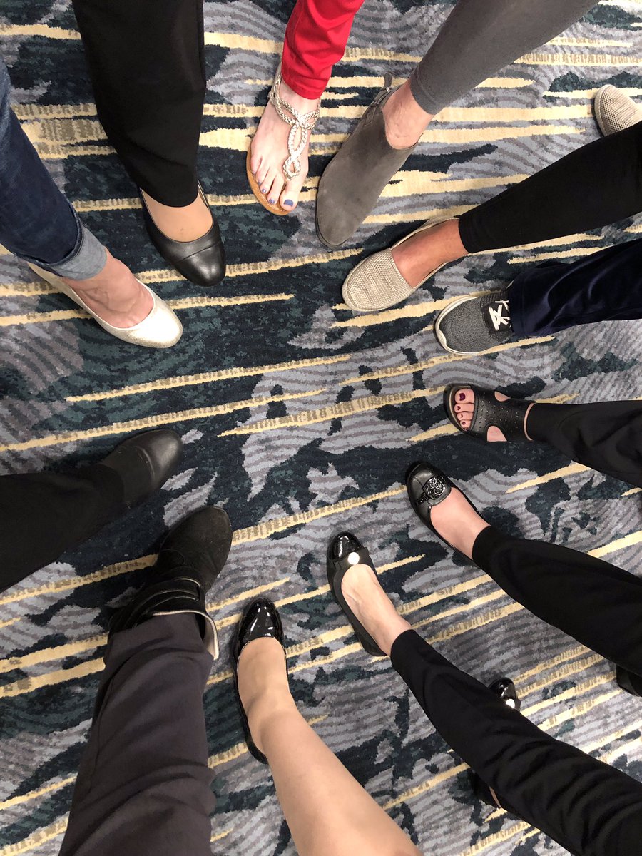 AgilistaAG's tweet photo. Hey how about them shoes @OLCShoeTweets! Our session - Scaling a Mountain: Who’s Job Is It and What Shoes Arw They Wearing? ended with a group shoe pic! Representing different roles in the climb to success! @OLCShoes #OLCInnovate @OLCToday https://t.co/pvcb92dhnv