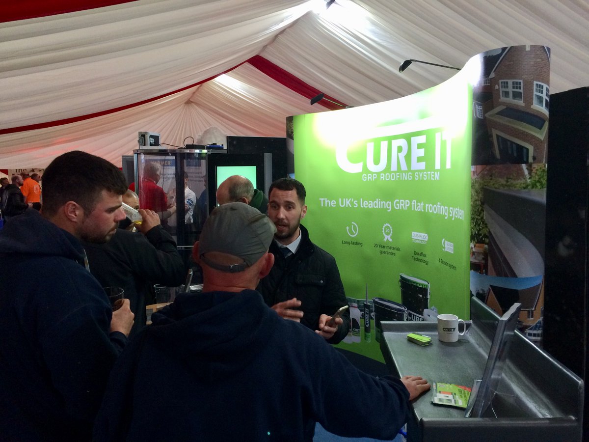 CureItGRP's tweet photo. Team Cure It have been busy all afternoon and into the evening at the #bradfordsinteractive event in Dorchester. Still time to have a go at our corner challenge! #roofing #cureitgrp https://t.co/4lYRgCuP7M