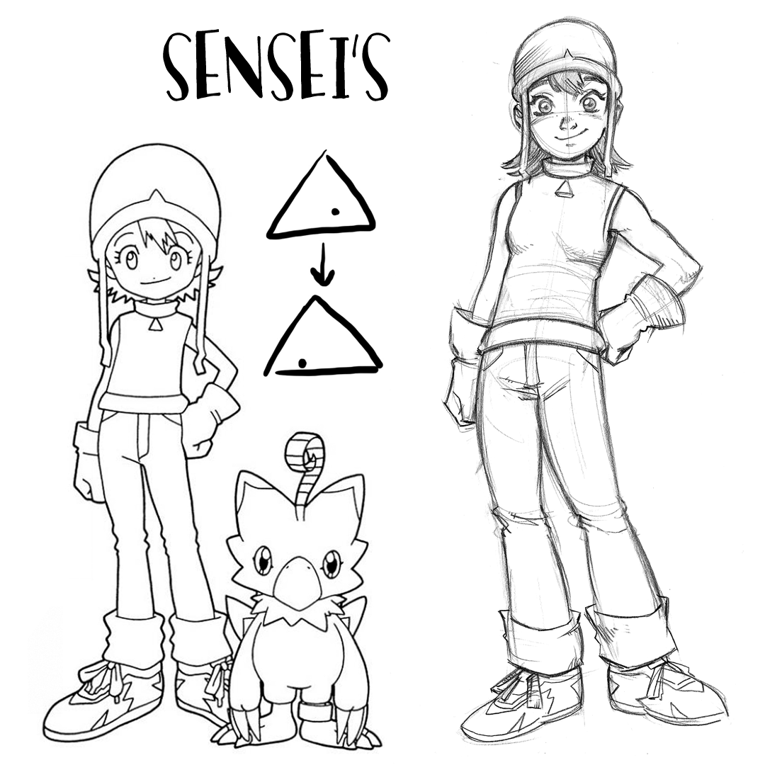 miguelistery's tweet image. @scottmccloud Then, we made the exercise of moving the style of some manga characters to a different place in the pyramid, it was real fun!

This was the result.
(2/2)
#manga #wadokai #drawing #mangaworkshop #howtodrawmanga #digimon #jojo