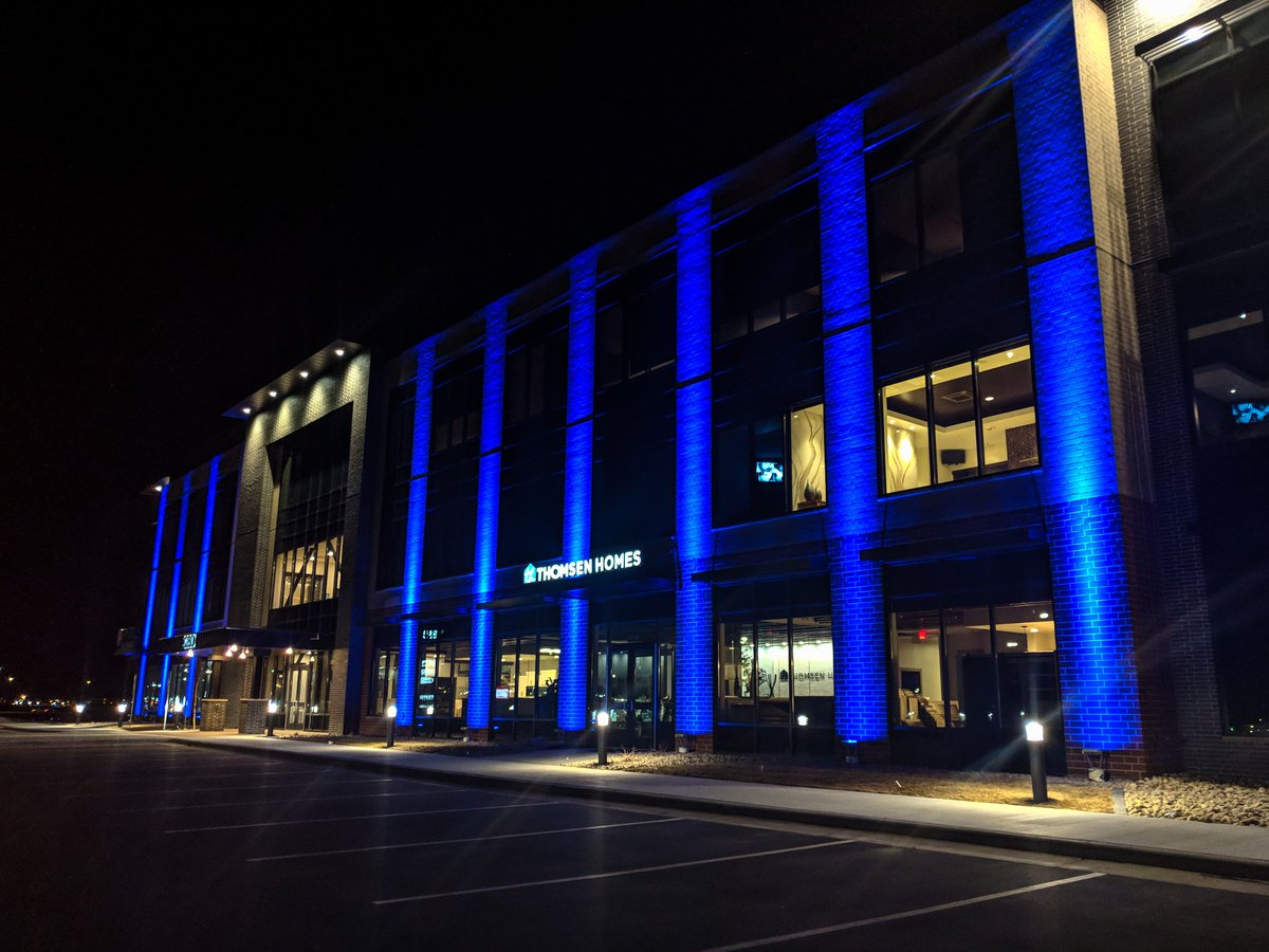 eagleridgedev's tweet photo. EagleRidge Plaza's lights will be blue all month long for National Child Abuse Prevention Month. Show your support by wearing blue tomorrow, April 5th, for Wear Blue Day! #wearbluedaynd #PCAND #CAPmonth https://t.co/nZnmDH036a