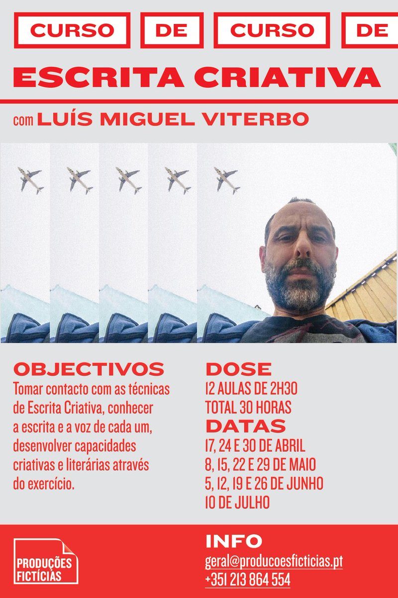Temos novas datas para o curso do Luís Miguel Viterbo. Ainda vão a tempo de se inscreverem.