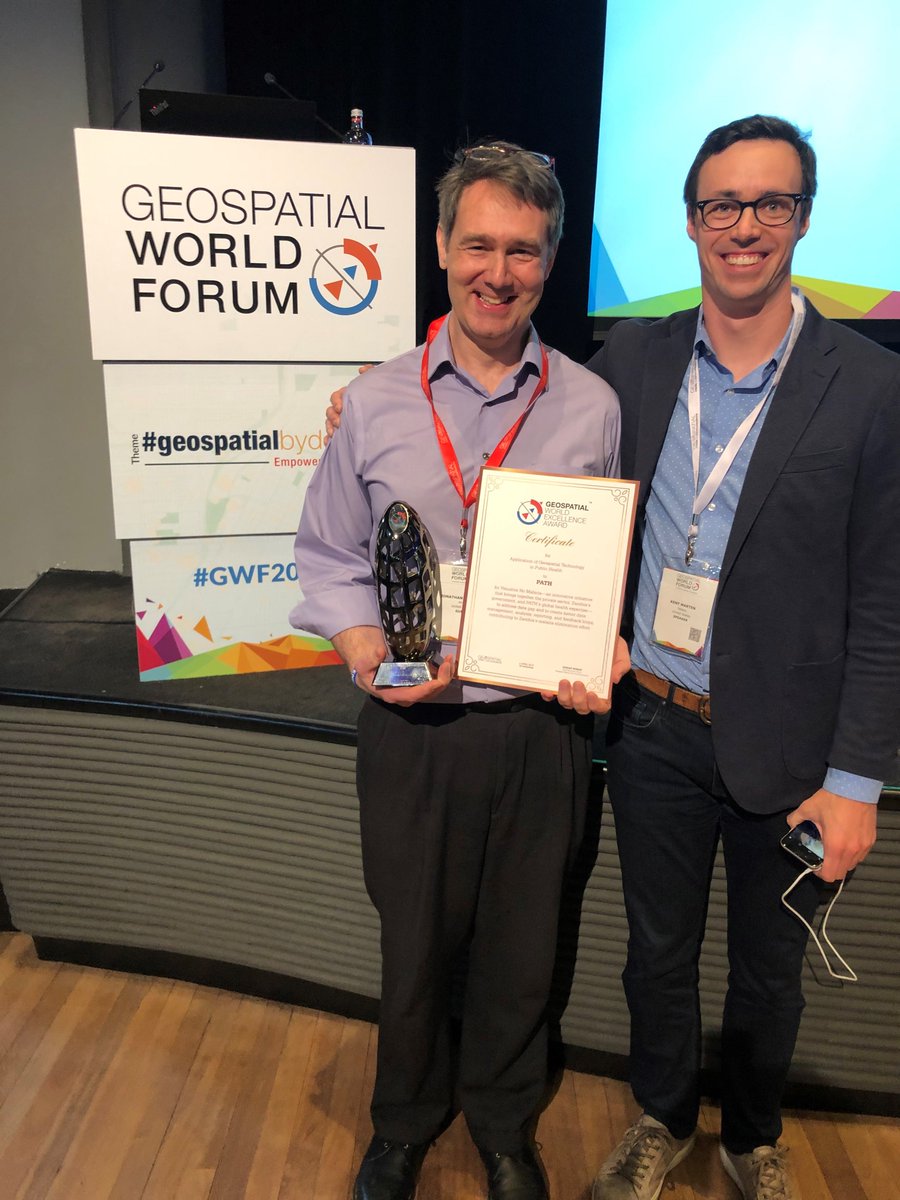 PATHtweets's tweet image. We&apos;re honored to receive Geospatial World Forum&apos;s 2019 Global Excellence Award, w/ our partners @tableau &amp;amp; @mapbox. Learn how our collaboration is bringing real-time data to the frontlines in the fight against #malaria: bit.ly/2WIR6sp #GWF2019 #GeospatialByDefault