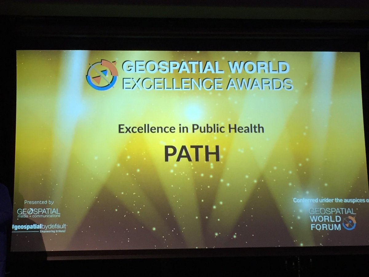 PATHtweets's tweet image. We&apos;re honored to receive Geospatial World Forum&apos;s 2019 Global Excellence Award, w/ our partners @tableau &amp;amp; @mapbox. Learn how our collaboration is bringing real-time data to the frontlines in the fight against #malaria: bit.ly/2WIR6sp #GWF2019 #GeospatialByDefault