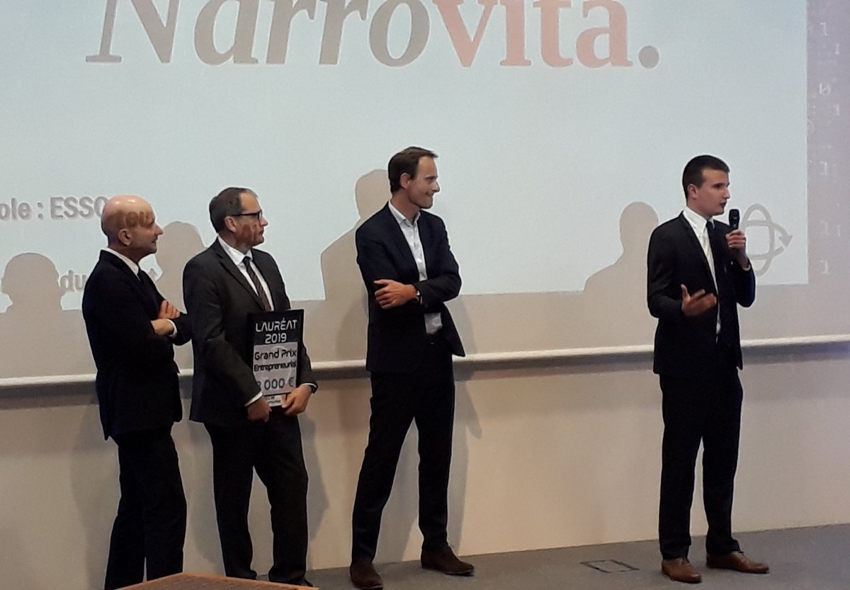 CAAnjouMaine's tweet photo. #prixinitiative le grand prix entrepreneurial est remis dans le cadre du @Prix_Initiative à Narrovita  porté par Alexandre Hedin de l'@ESSCA_Ecole https://t.co/uevsiDESNa