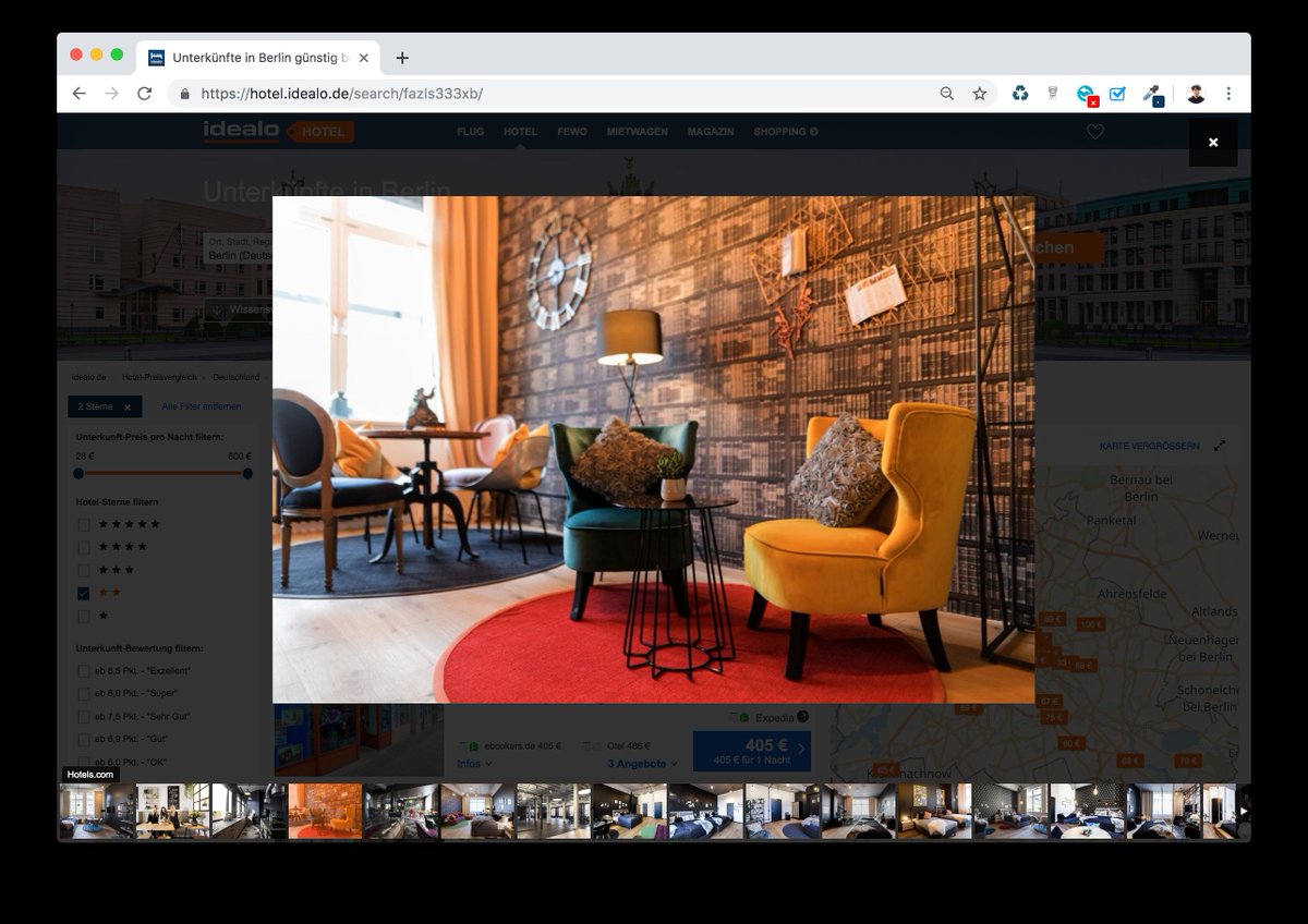 <a href="/idealoReise/">idealo Reise</a> is now using our image aesthetic aka deep learning model (Github: github.com/idealo/image-q…) to sort the image gallery of their hotel listings. The results are pretty amazing. #idealoTech #AxelSpringerAI