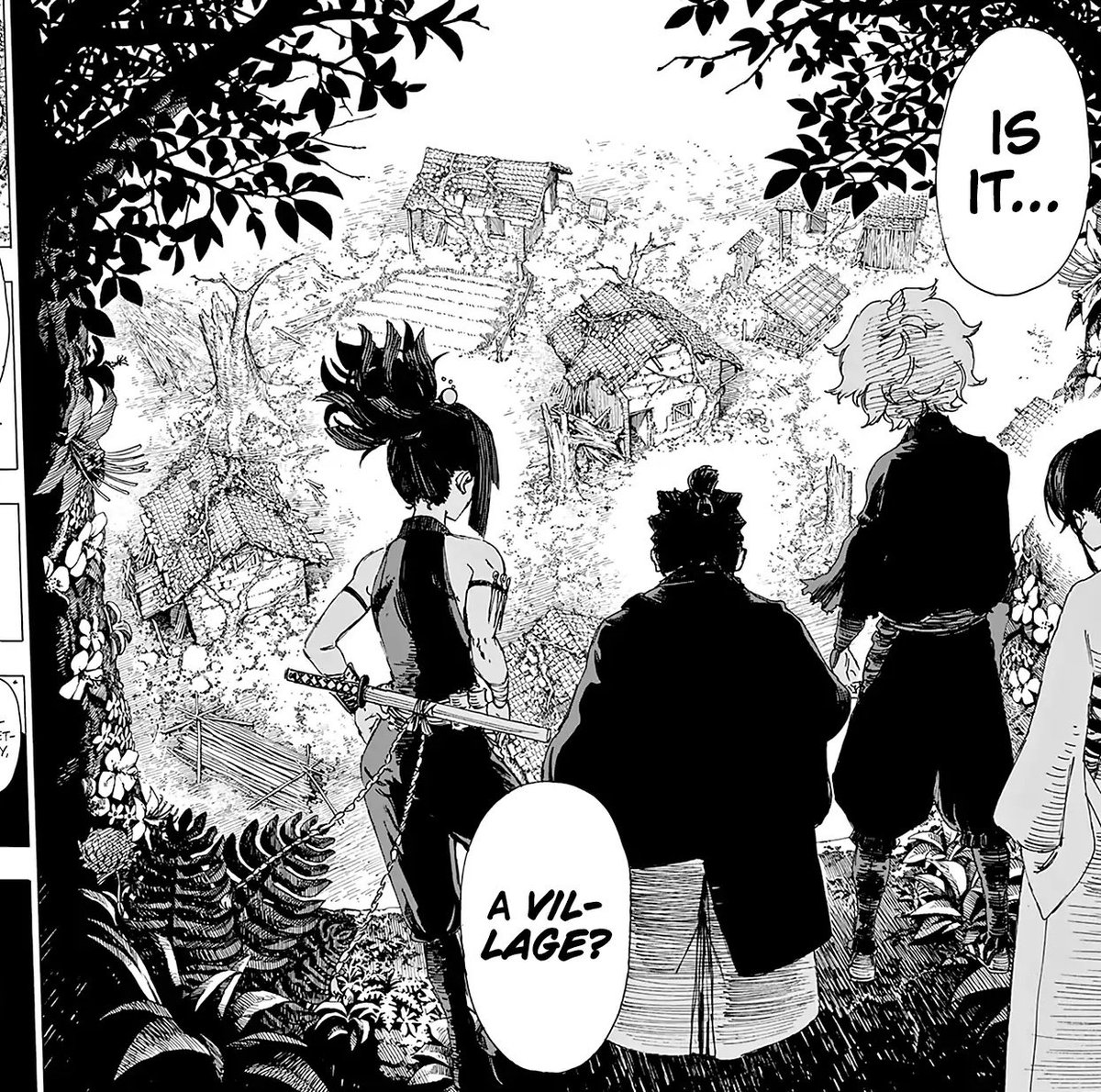 TrillUchiha_'s tweet photo. A village!? 2 women!? A girl?? And a tree monster that can talk and knows alot! Beings that have been living on the island! Wild π₯ #JIDG https://t.co/mygWzuM4dT