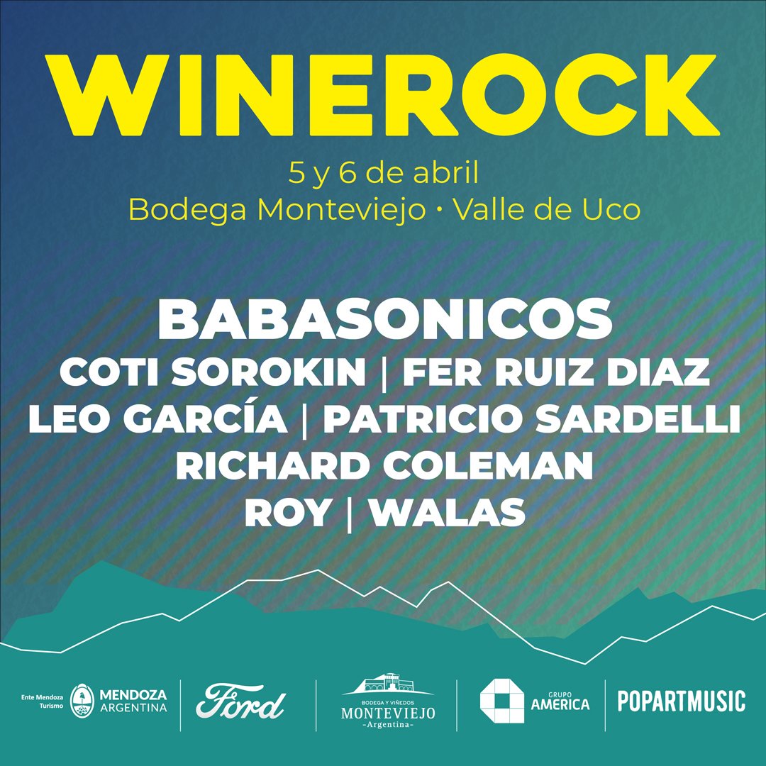 montecristo937's tweet photo. ¡Rock, vino y mucho más! 😎🍷
¡Se viene la @Winerock2019!

Buscá tus entradas en 👉 https://t.co/nP7RWtKqQF 👉 Organiza @popartmusicarg https://t.co/6dajn1SjTE