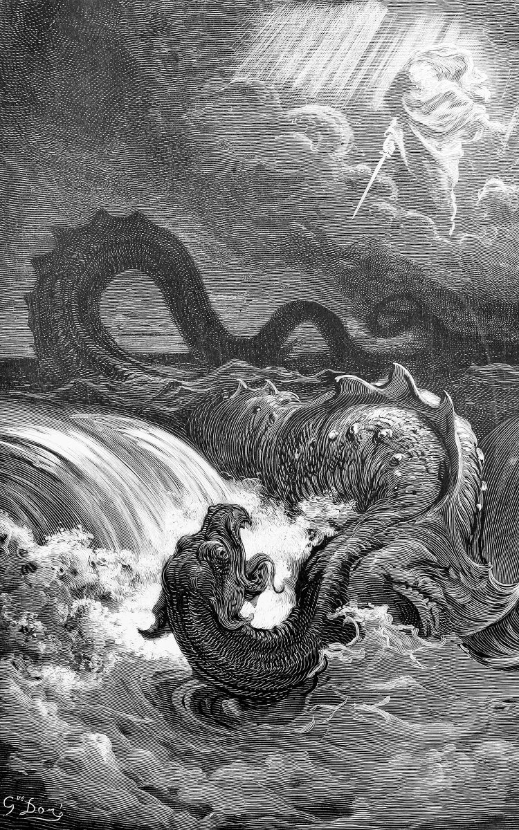 Satanic Bay Area on Twitter: ""The Destruction of Leviathan," Gustave Doré, 1865. god is a dick to endangered species. #satanism… "