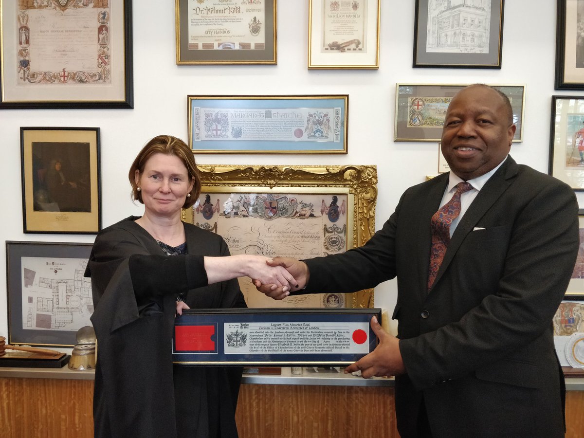 Award of freedom of the city of London as a chartered architect.
No matter where you are from anything is possible ,see the awards on the wall of Nelson Mandela,Lord Nelson,Prince Charles