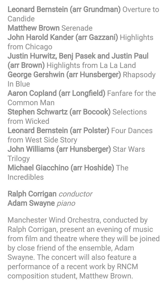 dinnerbrown's tweet photo. On #StarWarsDay #MayTheForthBeWithYou join @ManchesterWO for a Celebration of Stage and Screen @RNCMvoice with Pianist @AdamSwayne https://t.co/Q1TUdwhd6D #OneMonthNoice #ThursdayThoughts https://t.co/o050EBpHKq