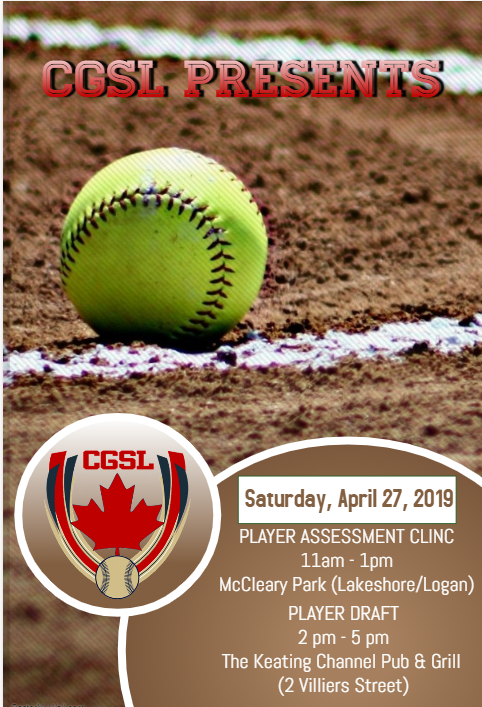 CgslsoftballT's tweet photo. New Player Assessment Clinic and Draft - April 27th, 2019 https://t.co/inFylmoZ54