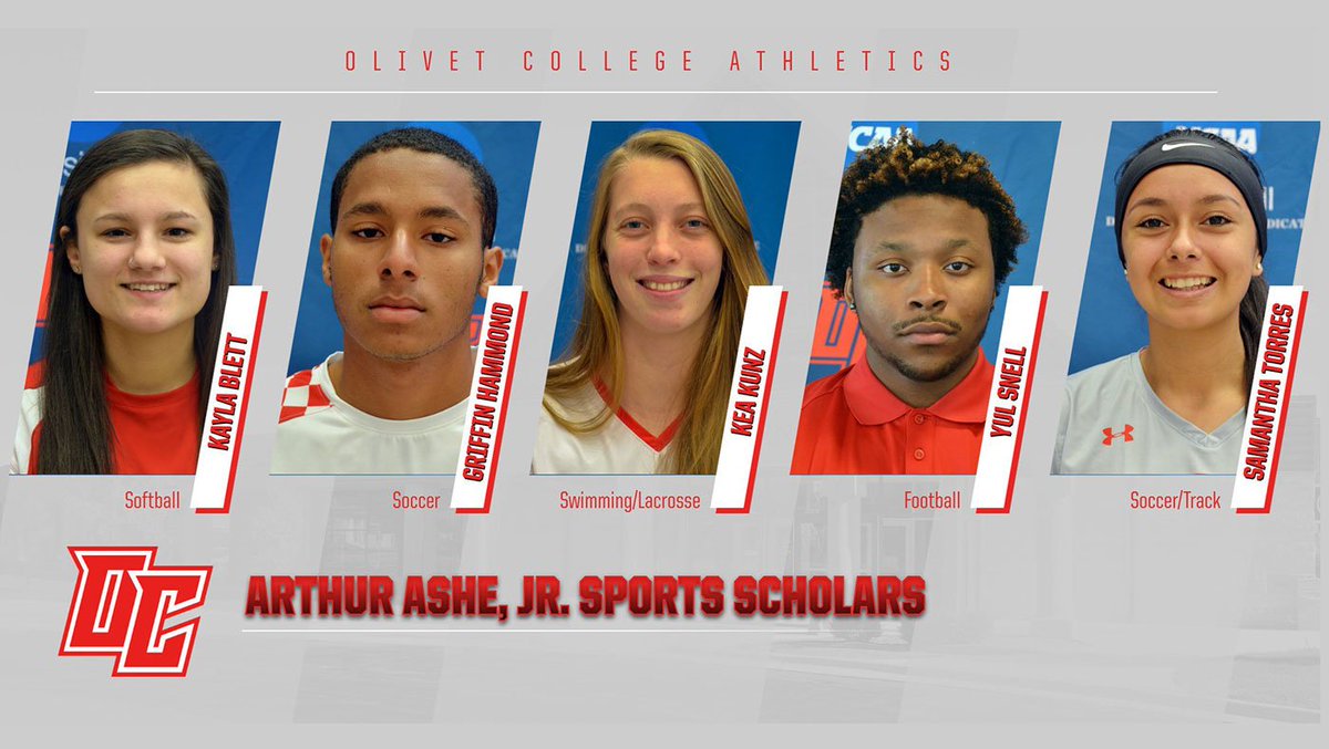 OlivetAthletics's tweet photo. Kayla Blett, Griffin Hammond, Kea Kunz, Yul Snell and Samantha Torres, were recently recognized by Diverse: Issues in Higher Education as a 2019 Arthur Ashe, Jr. Sports Scholar for their dedication to academics and athletics.
https://t.co/TdQbR4z2FA
#GoCOMETS #OCNation https://t.co/8MGrDh38Nr