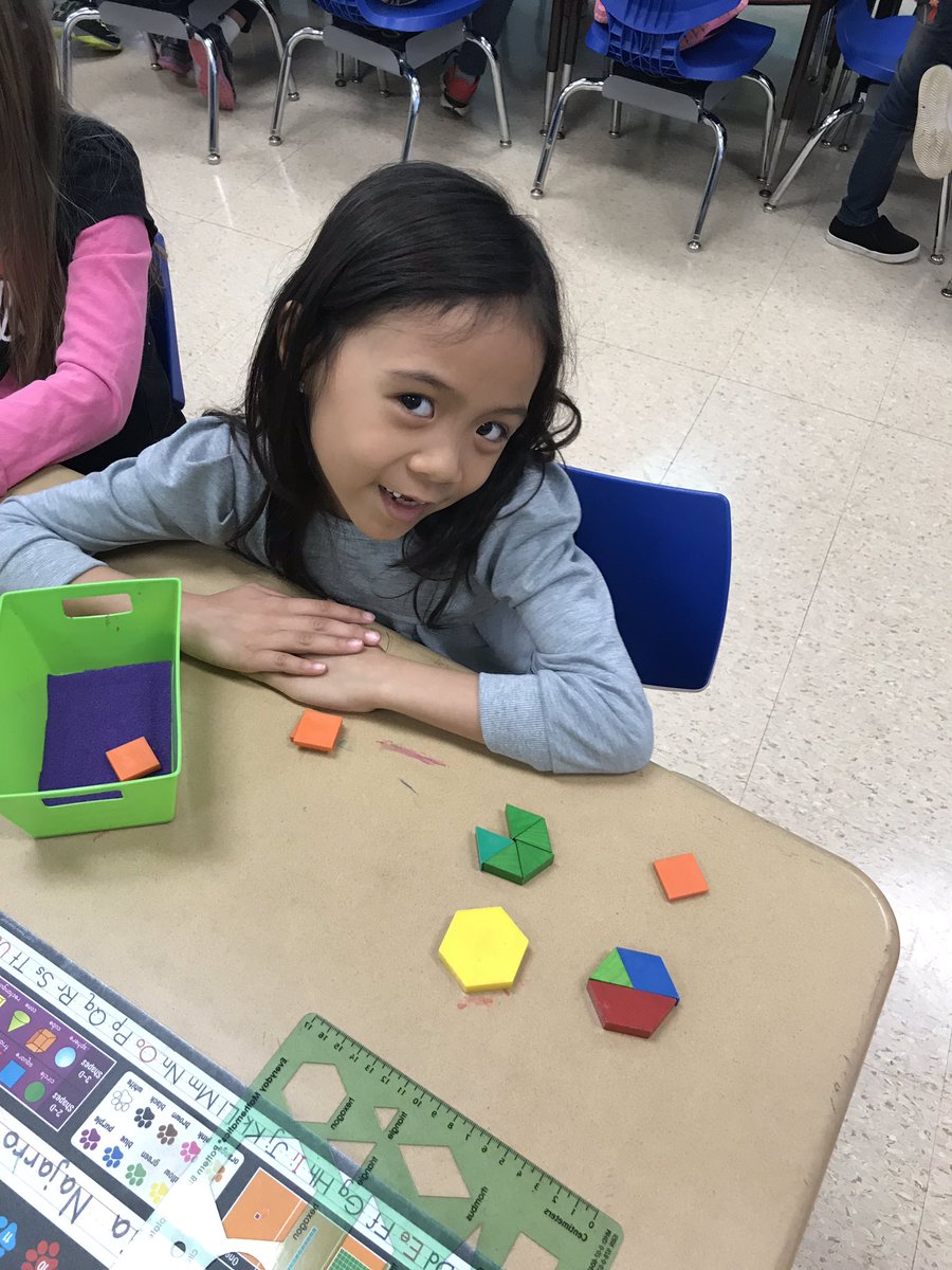 Using pattern blocks to make composite shapes. #weare44#madison44