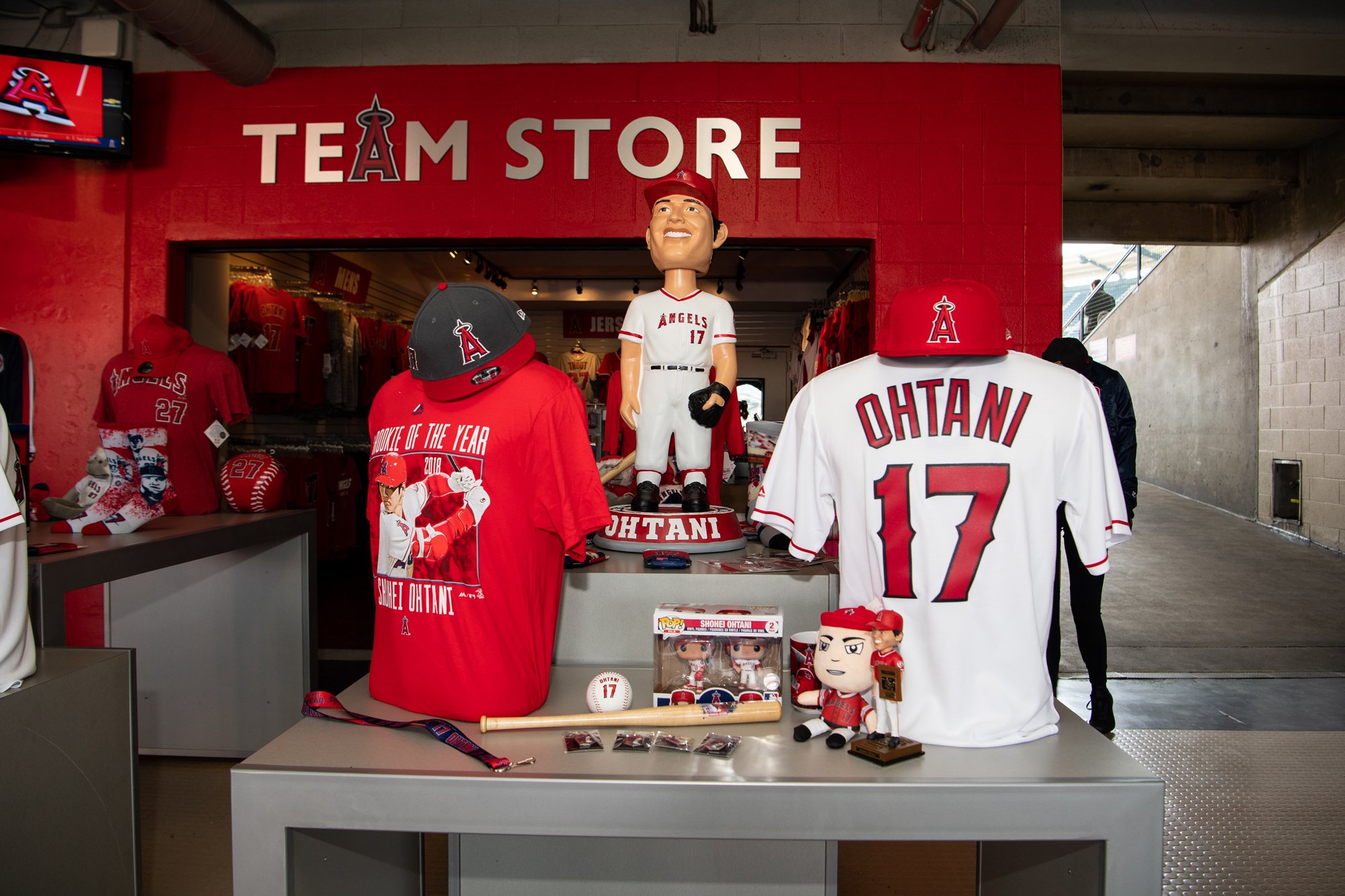 Legends on X: #AtTheBigA, @AngelStadium has stadium-exclusive @Angels  merchandise, plenty of @MikeTrout & Shohei #Ohtani gear, in addition to  rally monkeys. Lots and lots of rally monkeys 🐒🐵⚾️ @Angles home-opener is  