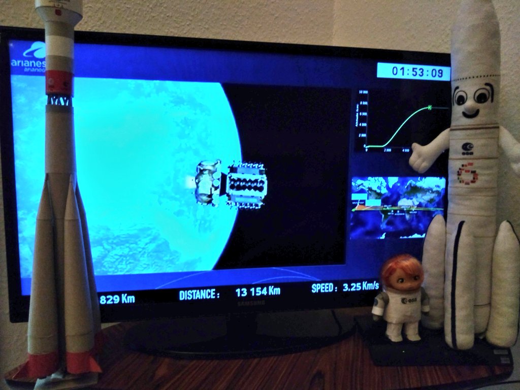 MrAriane6's tweet photo. ... and we are back with the 3rd burn of the #Fregat upper stage engine! All NOMINAL!
#VS22 #Soyuz #SESnetworks #SES #O3b https://t.co/rGSmn4YtYZ