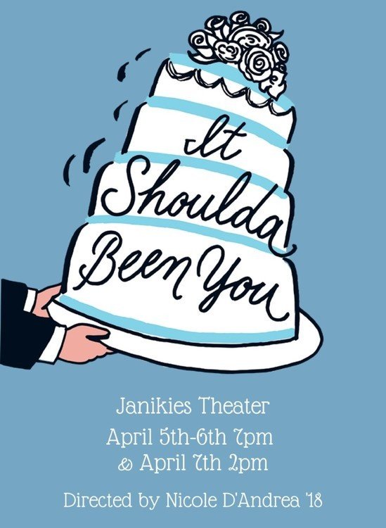 Bryant Players Present: It Shoulda Been You! Come see your peers as they perform the musical comedy this Friday and Saturday at 7pm, and this Sunday, April 7th, at 2pm. Tickets are on sale: students-$3, faculty-$5, adults-$7; at the door: students-$5, faculty-$7, adults-$10.