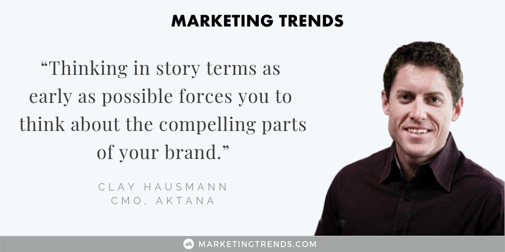 What can marketers learn from screenwriters? On this episode of #marketingtrends, <a href="/clayhausmann/">Clay Hausmann</a>, CMO of Aktana, breaks down the art (and science) of storytelling. Listen now: bit.ly/2FMck1Q