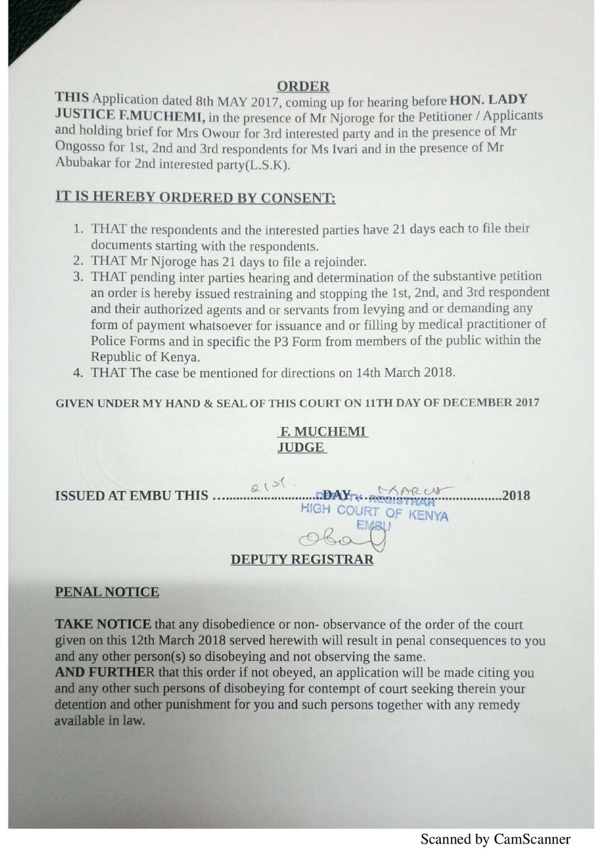 lrf_ke's tweet photo. This judgement was passed and delivered today by Lady Justice Florence Muchemi at the High Court of Embu. Conservatory orders had already been given prior the judgement #Nofees4P3forms https://t.co/TfrEXiuiek
