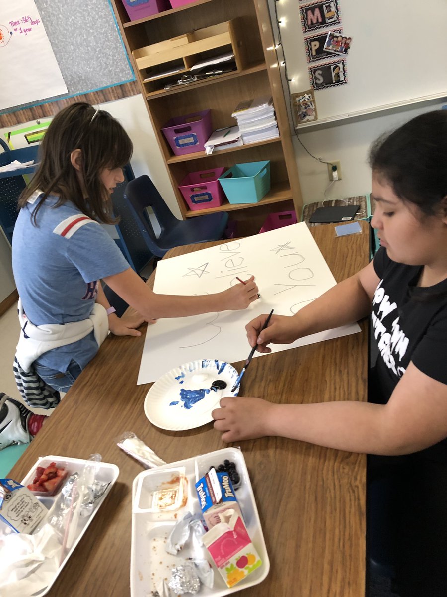 WhitneyOyama's tweet photo. STUCO painting positivity posters for our upcoming STAAR tests! #lisdkind #ilovevickery https://t.co/2HzXEx0ZFT