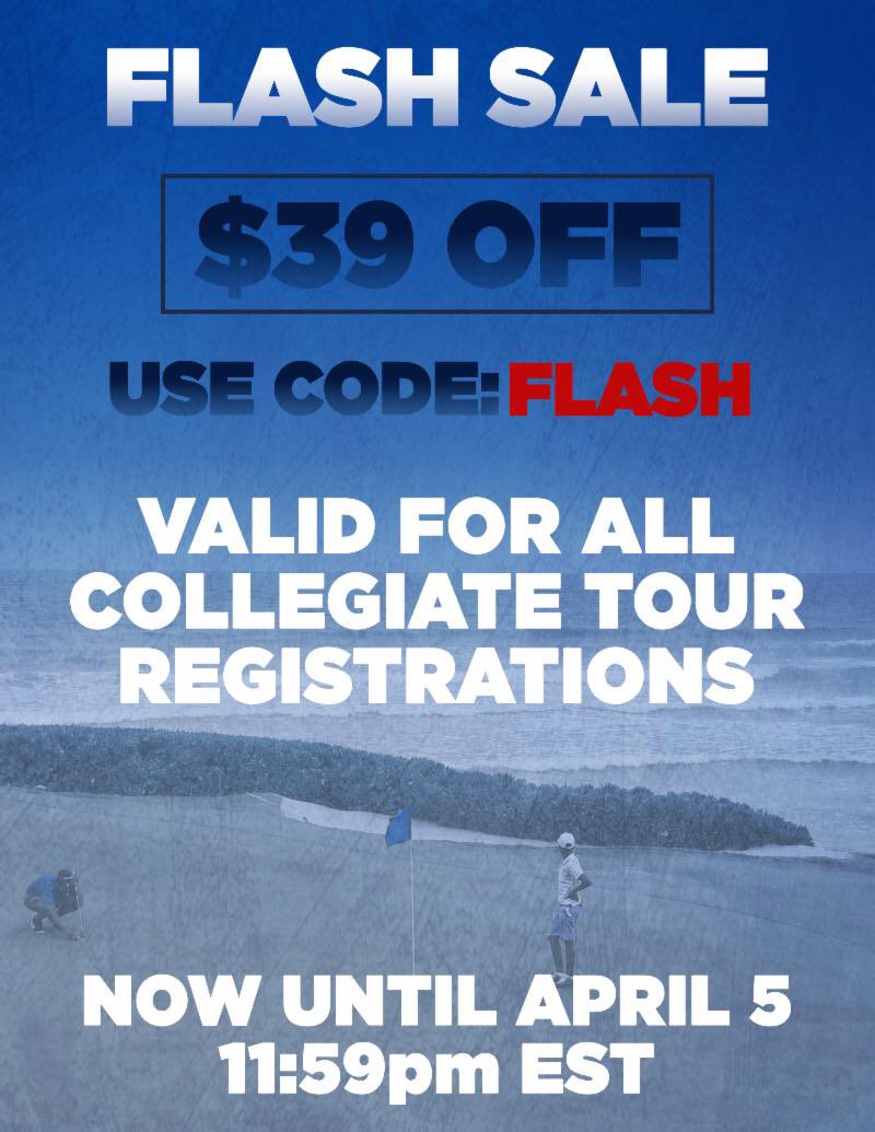 FLASH SALE! Your chance to get $39 off all collegiate tour registrations! 

Sale ends tomorrow at 11:59pm!