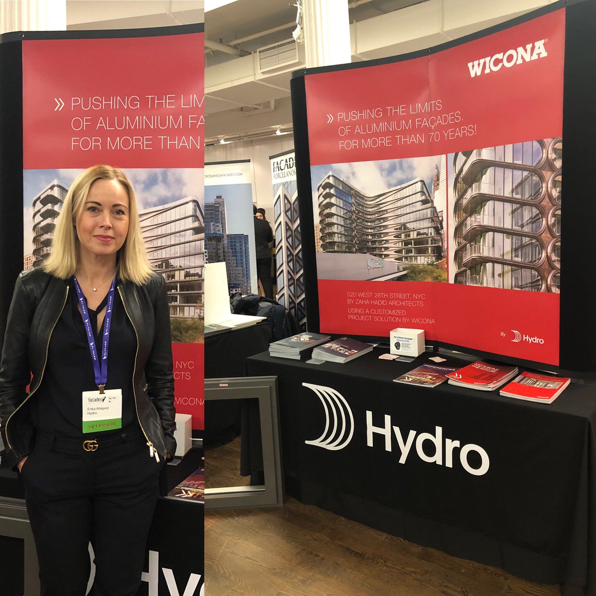 At the #facadesplus in NYC promoting #innovative #aluminum #solutions. Extrusion and building systems joining forces #strongertogether