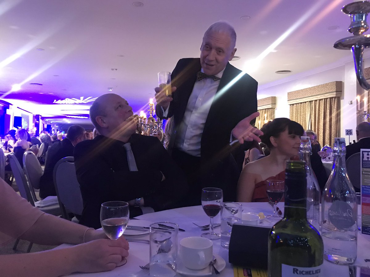 EmmaBlaker1's tweet photo. Harry Gration visiting the BioClad Table. The night just keeps getting better. #HGBiz2019 #Bioclad shortlisted for the best medium company award. 🤞🤞🤞 https://t.co/uZffJNWsky