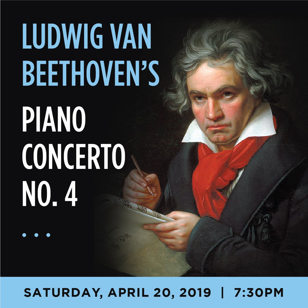 LasSymphony's tweet photo. Ludwig van Beethoven (1770-1827)
. . .
Join us this April 20 as we play Beethoven's Piano Concerto No. 4 with guest pianist, Luca Sacher, and guest conductor, Stefan Sacher!
For more info, visit https://t.co/NM03KJ1M13 https://t.co/kQNen1v09T